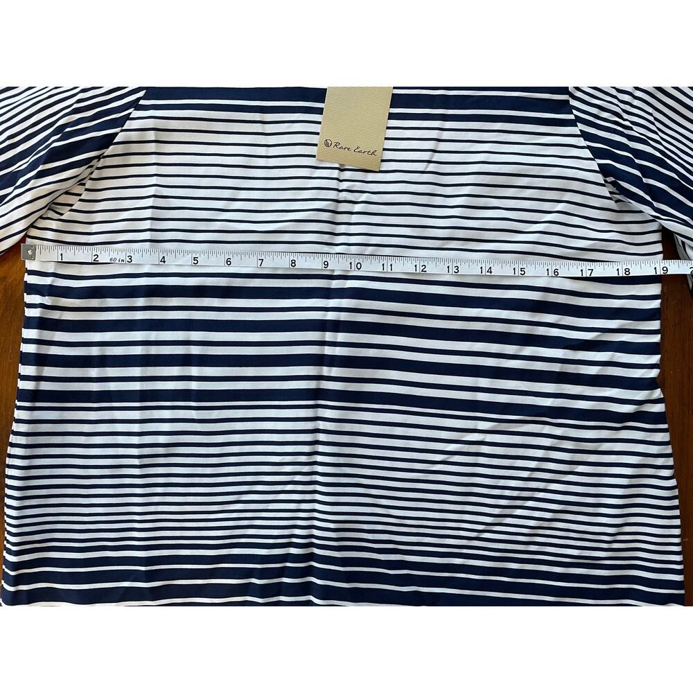 NWT Rare Earth Womens Blouse Sz 12 Made in South Africa Navy White Stripes - Picture 8 of 10